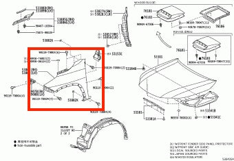 Guardafango Delantero. Toyota Fortuner 2017-2021