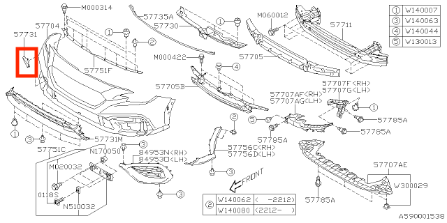 Front Bumper Tow Hook Cover. Subaru WRX 2022-2025