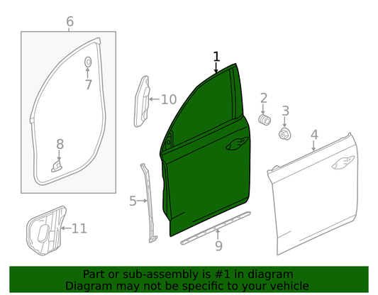 Puerta Delantera. Acura MDX 2014-2020