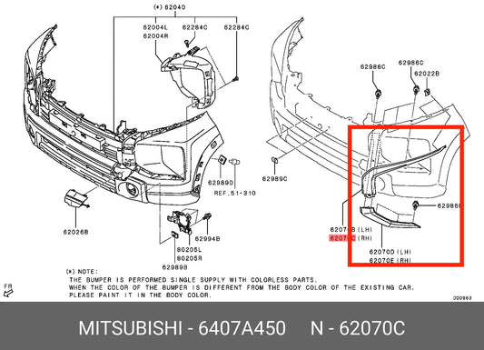 Moldura Cromada de Defensa Delantera. Mitsubishi Xpander Cross 2019-2022