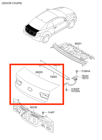Trunk Lid (Boot Lid). Kia Cerato Koup 2010-2013