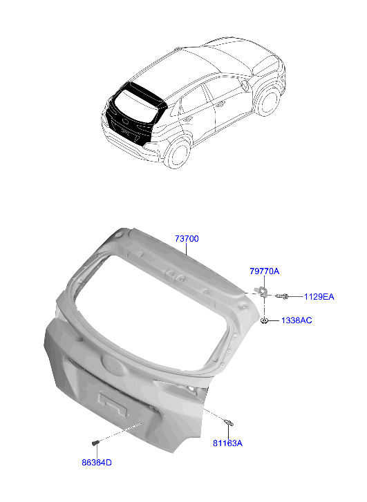 Compuerta Trasera (Original). Hyundai Kona