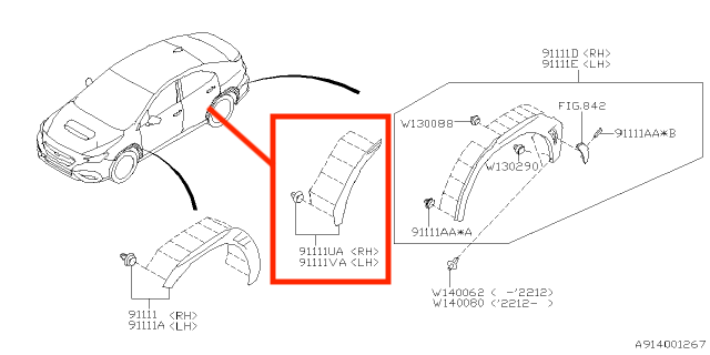 Moldura Externa de Puerta Trasera. Subaru WRX 2022-2025