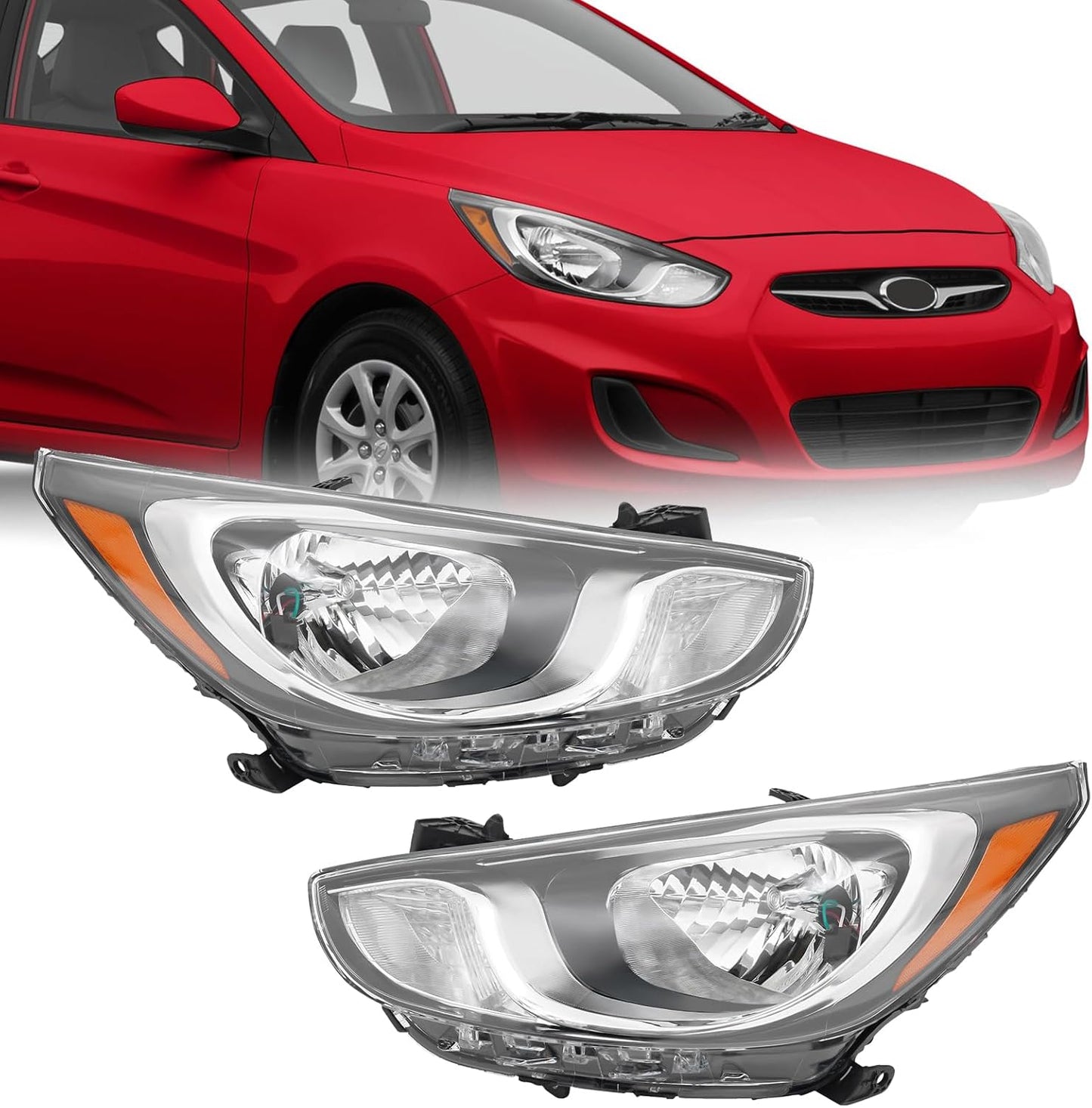 Faro Delantero (Especificación Americana). Hyundai Accent 2012-2014