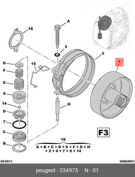 Tambor de transmisión automática AL4 DPO. Peugeot 207 208 2008 3008
