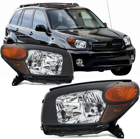 Faros Delanteros (Carcasa Negra). Toyota RAV4 2004-2005