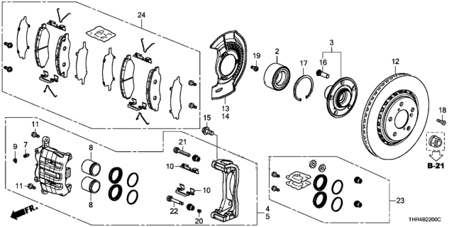 Cubo de Rueda Delantera (HUB). Honda Odyssey 2018-2024