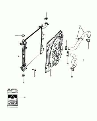Electroventilador (Abanico). Dodge Durango 2014-2015 Jeep Grand Cherokee 2014-2015