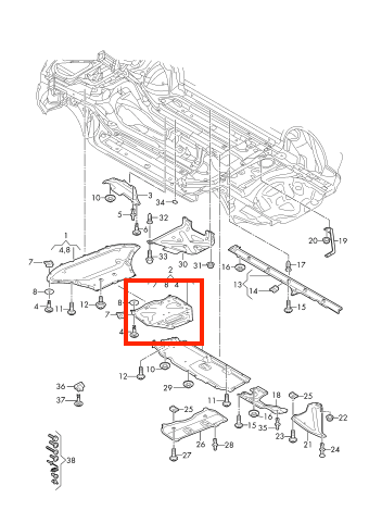 Lower Engine Cover. Audi Q7 2016-2024