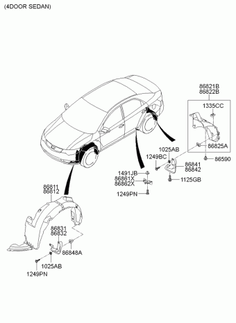 Front / Rear Wheel Dust Boot. Kia Cerato 2010-2013 Sedan