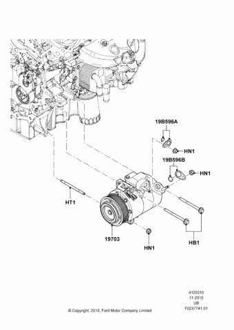 Compresor A/A. Ford Explorer 2011-2019 (Sin Turbo)