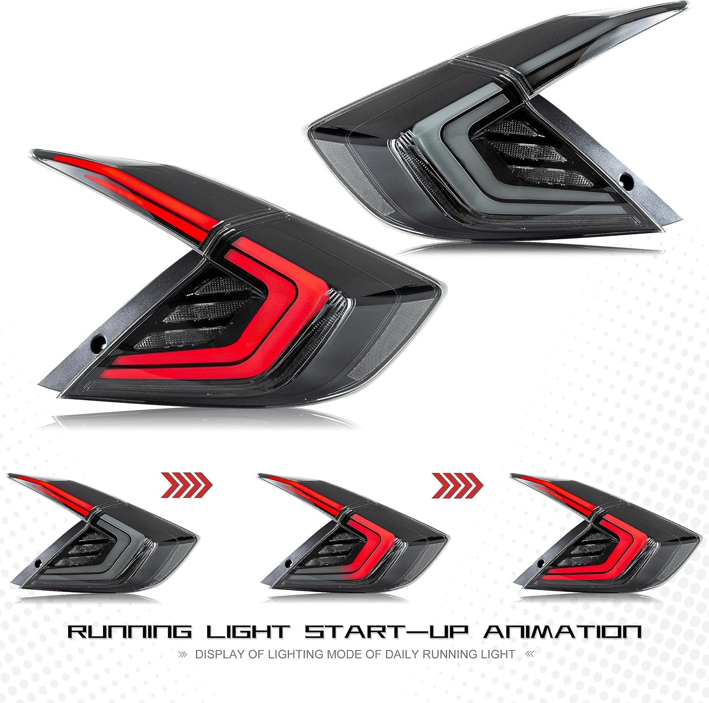 Faros traseros LED. Honda Civic 10Th Gen Sedan 2016-2021 DRL (Freno Intermitente)
