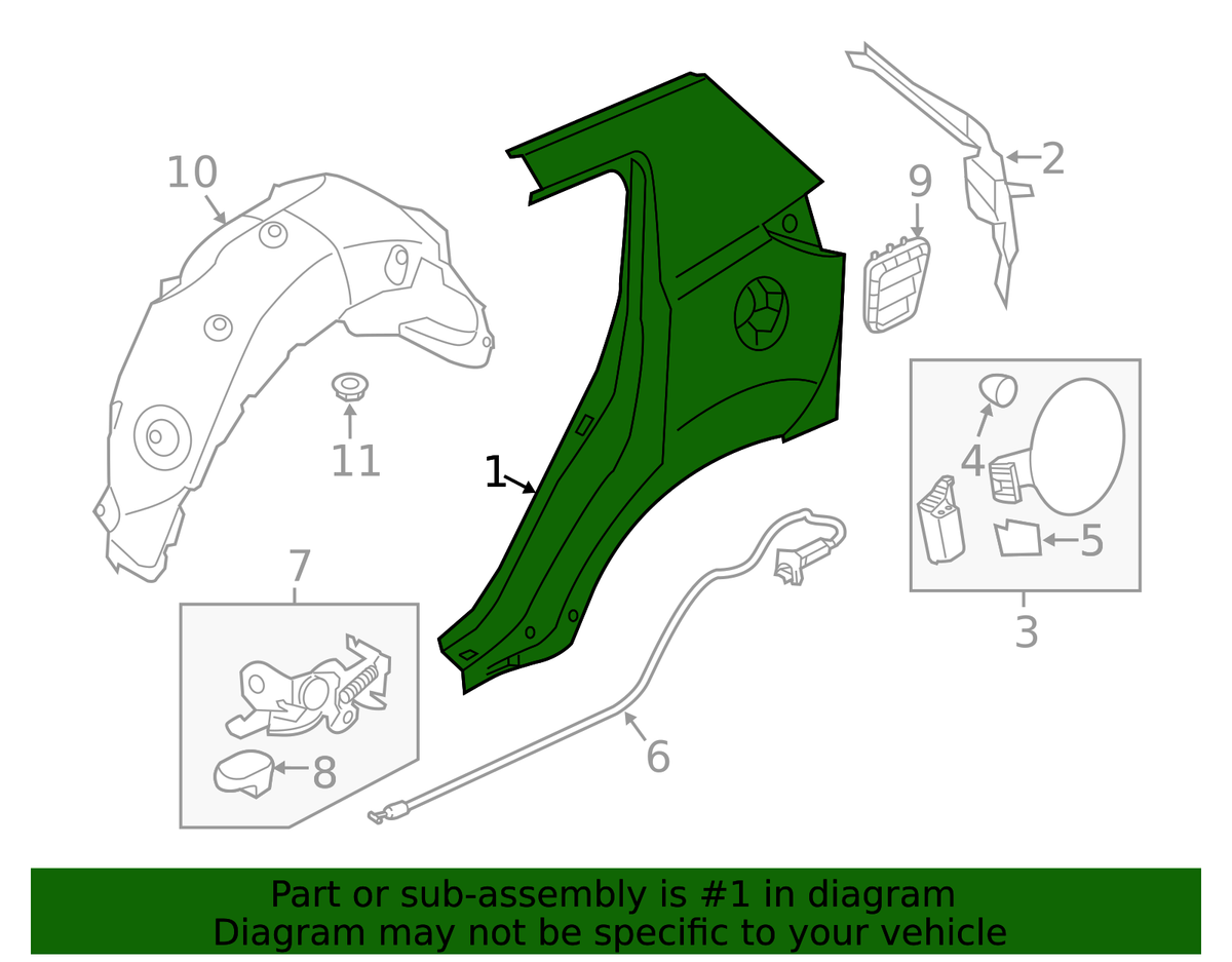 Guardafango Trasero (Original). Kia Sportage 2011-2016