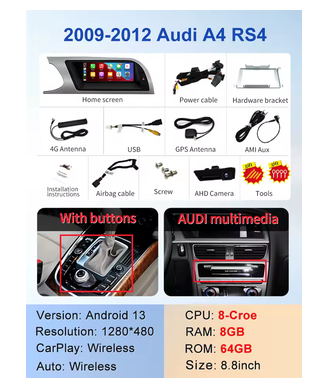 Pantalla Multimedia 8.8". Audi A4 2009-2012