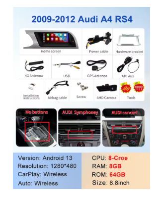 Pantalla Multimedia 8.8". Audi A4 2009-2012