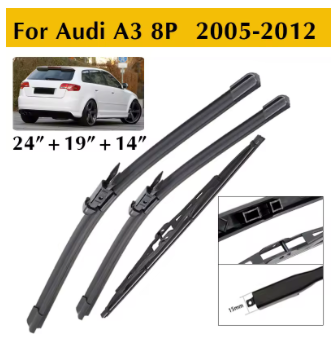 Cepillos Limpiaparabrisas (Set 3 piezas). Audi A3 8p 2005-2013