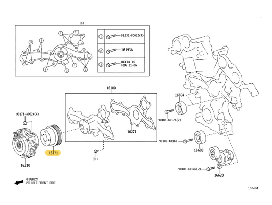 Polea de Ventilador (Original). Toyota Tacoma 2016-2023
