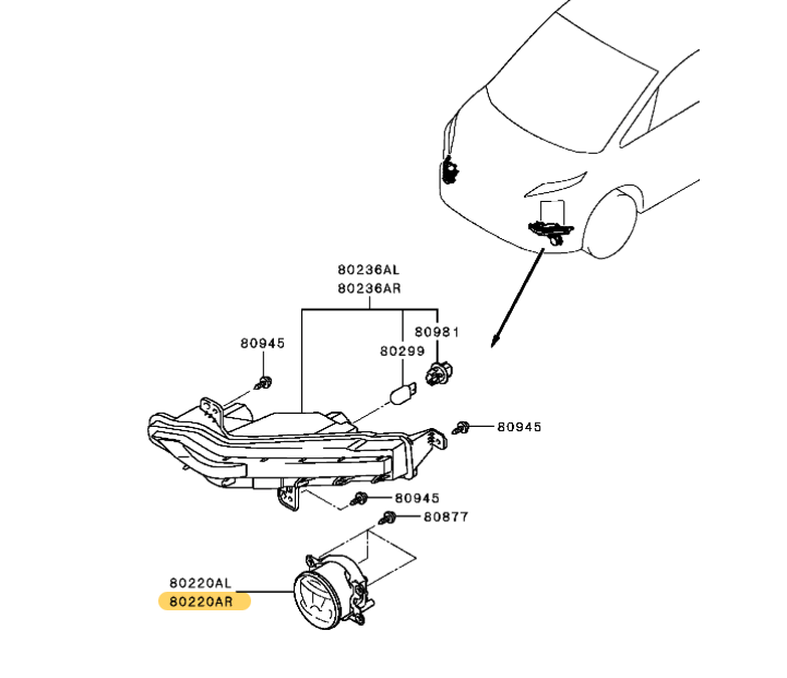 Antiniebla (Original). Mitsubishi Xpander Cross 2019-2022