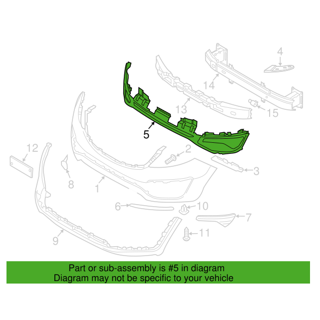 Parrilla Central Defensa Delantera. Kia Sportage 2011-2016