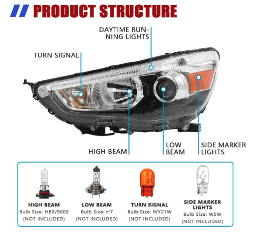 Aftermarket Headlights. Mitsubishi ASX 2011-2019