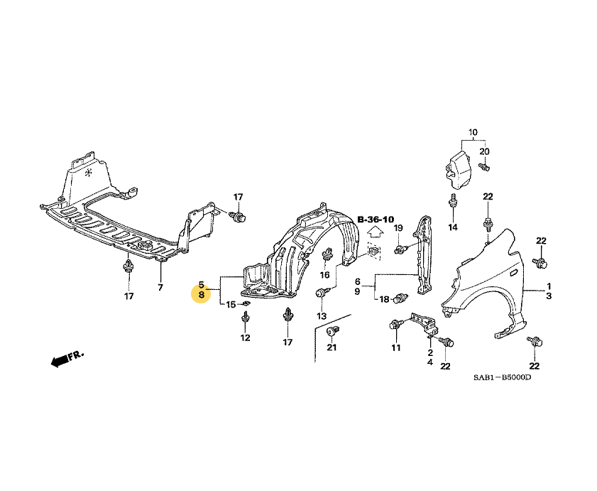 Cubierta Guardapolvo Rueda Delantera. Honda Fit 2002-2008