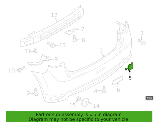 Tapa de Remolque Defensa Trasera. Mitsubishi ASX 2013-2017