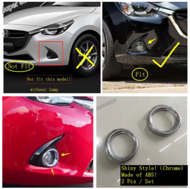 Molduras Cromadas de Marcos Antinieblas. Mazda 2 2015-2018