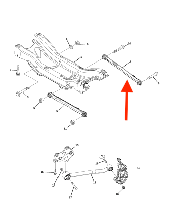 Rear Suspension Control Arm FWD. Jeep Renegade 2017-2023