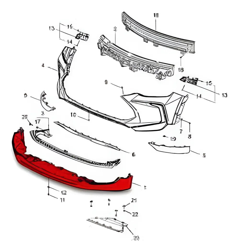 Spoiler Inferior Defensa Delantera. Chevrolet Tracker 2021-2024