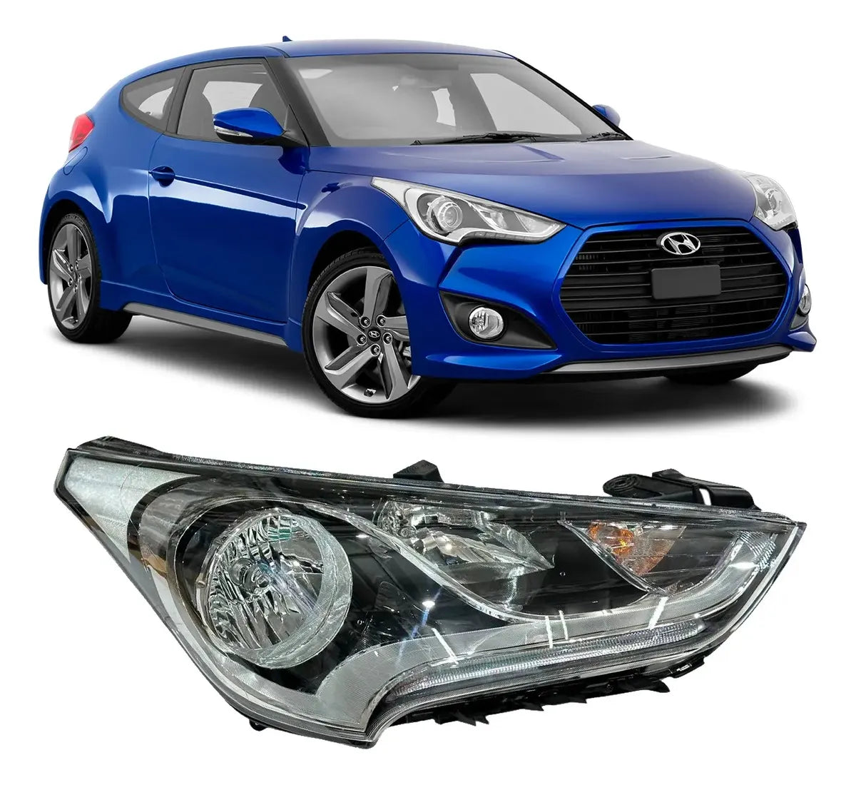 Faro Delantero Tipo Reflector. Hyundai Veloster 2012-2017