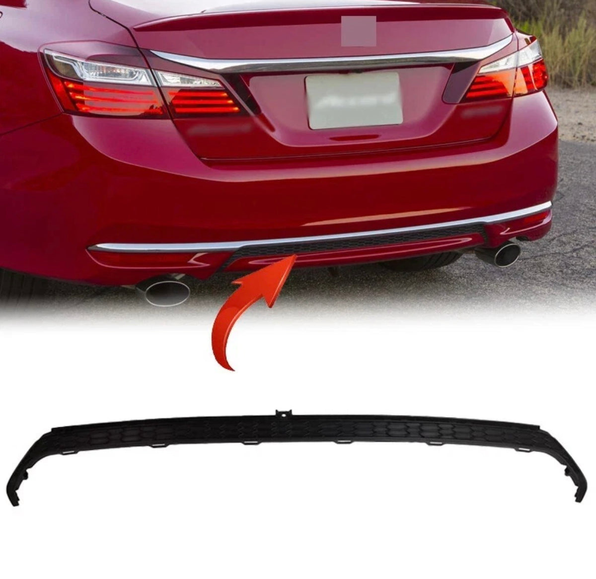 Moldura Inferior Defensa Trasera. Honda Accord 2016-2017