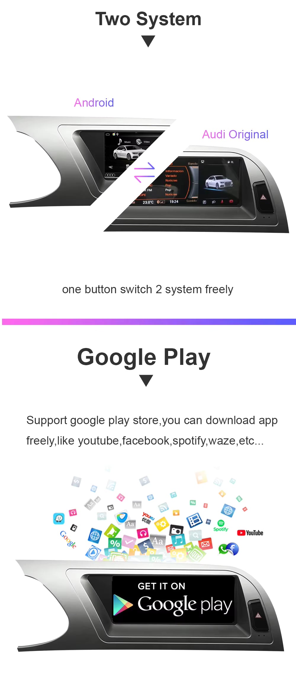 Pantalla Multimedia 8.8". Audi A4 2009-2012