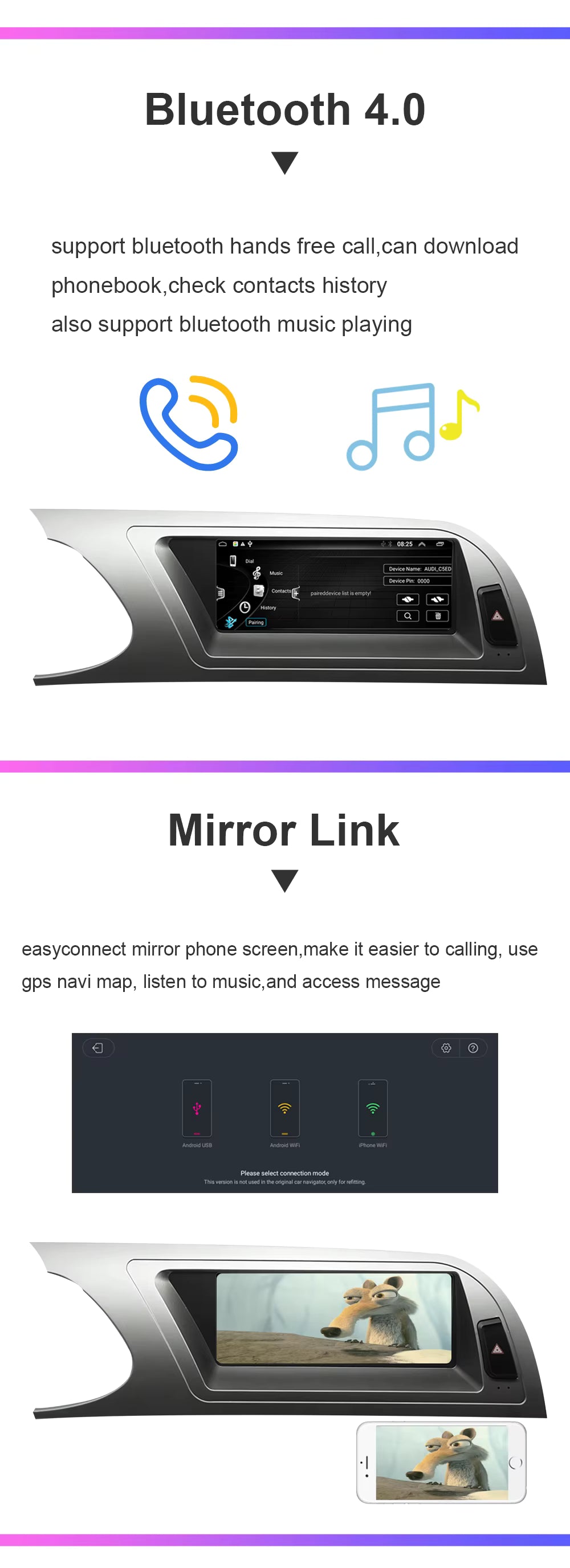 Pantalla Multimedia 8.8". Audi A4 2009-2012