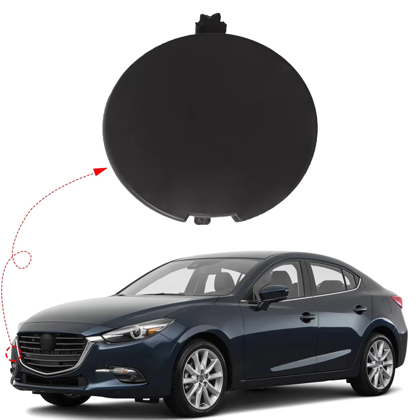 Cubierta de Gancho de Remolque Defensa Delantera. Mazda 3 2017-2018 Sedán