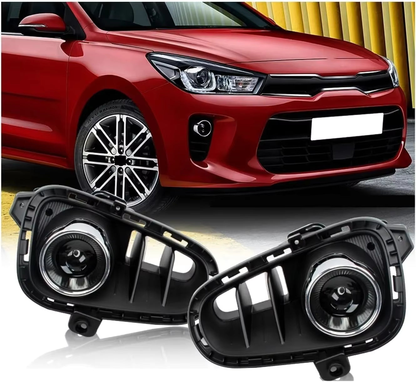 Fog Lights + Covers. Kia Rio 2018-2020