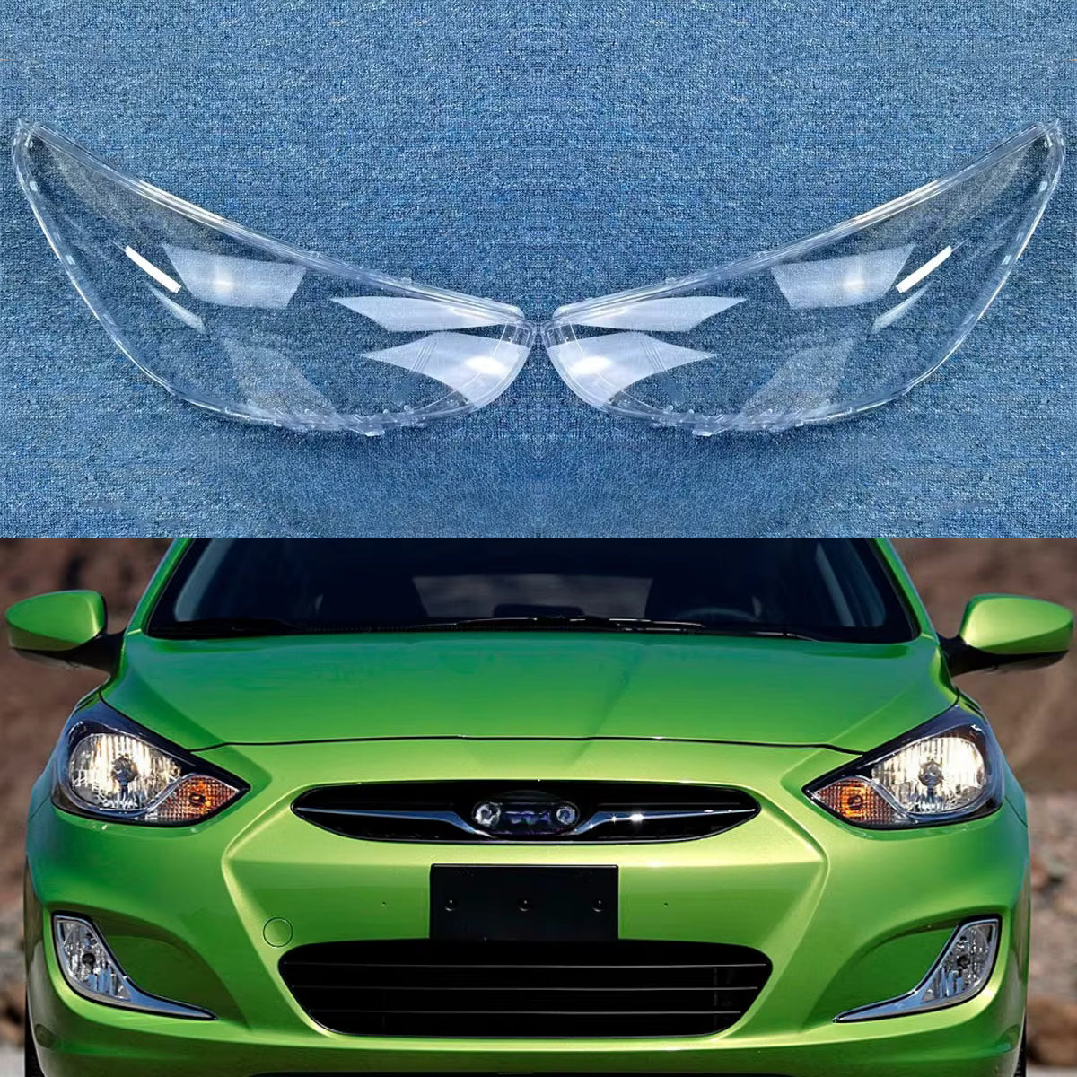 Cubiertas Transparentes de Faros Delanteros. Hyundai Accent 2012-2014