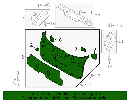 Panel Interior de Compuerta Trasera. Kia Sportage 2011-2016