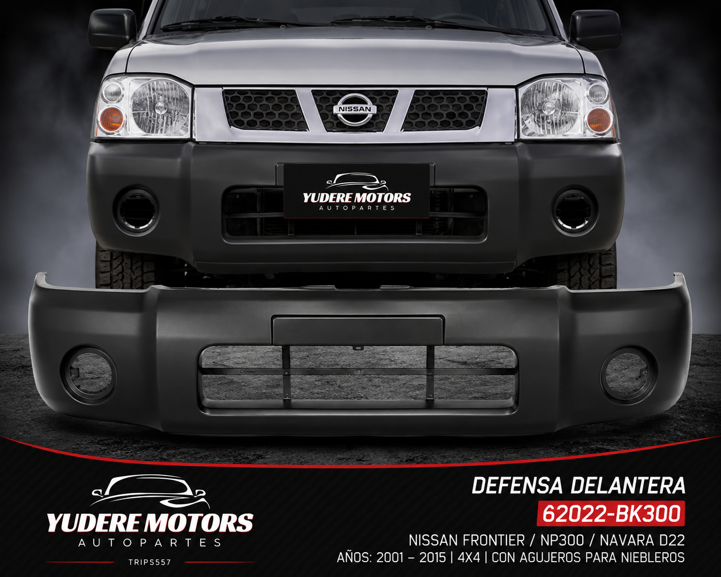 Defensa Delantera. Nissan Frontier 2003-2015 D22 4x4 Taiwan