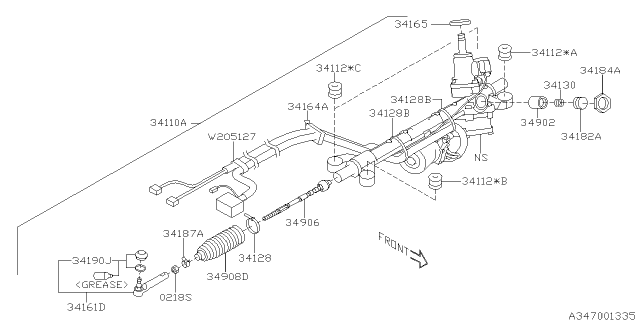 Steering Rack. Subaru Forester 2017-2018 2.0L/2.5L