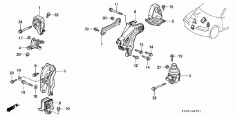 Bases (Soportes) de Motor y Transmisión Manual. Honda Accord 1994-1997 2.2L