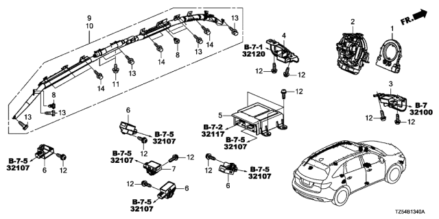 Sensor de Impacto Delantero Derecho. Acura MDX 2014-2020
