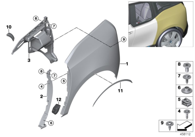 Guardafango Trasero. BMW i3 2018-2021