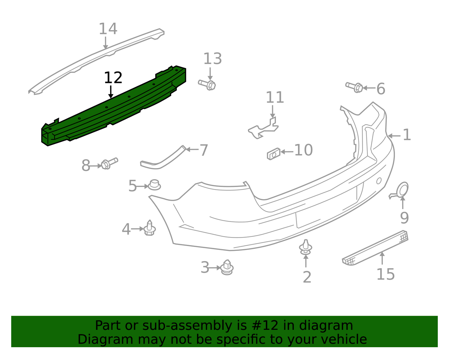 Viga de Impacto Defensa Trasera. Mitsubishi Lancer 2008-2017