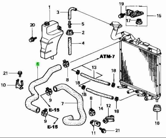 Manguera Superior de Radiador. Honda Fit 2002-2008 1.3L