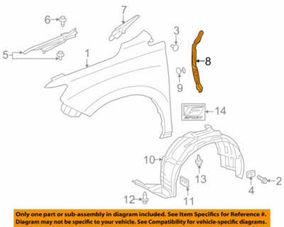 Sello Protector Guardafango Delantero. Lexus RX 2013-2015