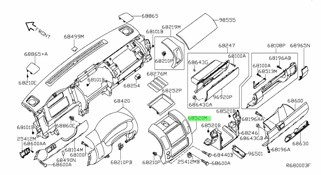Dash Kit (Original). Nissan Pathfinder 2005-2008