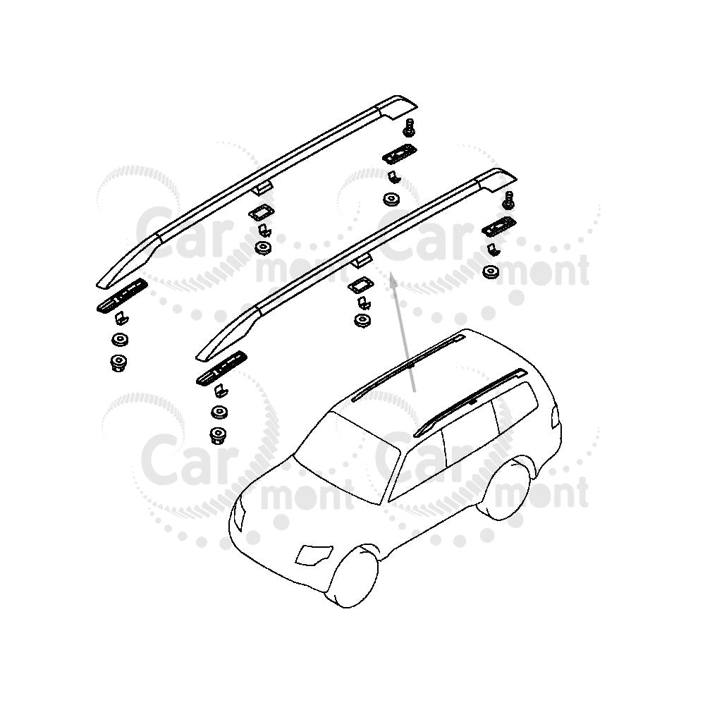 Rieles Portaequipajes Laterales de Techo. Mitsubishi Montero 2000-2006