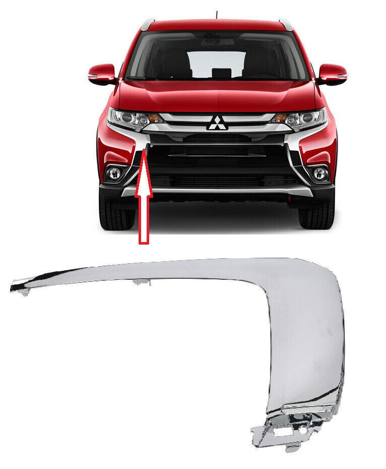 Moldura Cromada Defensa Delantera. Mitsubishi Outlander 2016-2018