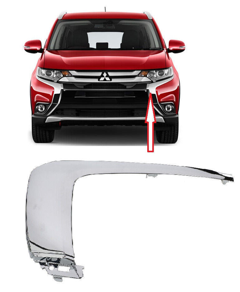 Moldura Cromada Defensa Delantera. Mitsubishi Outlander 2016-2018