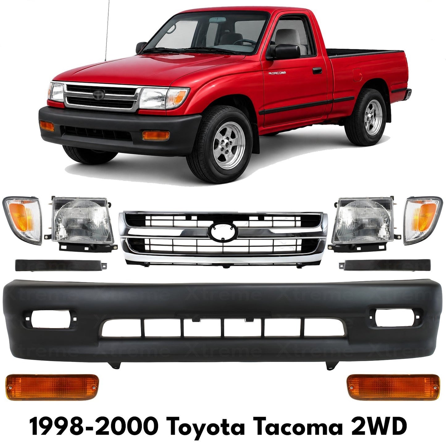 Defensa Completa RWD + Faros Delanteros. Toyota Tacoma 1998-2000
